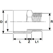 Pimtaş Pvc Yapıştırma  Tek Taraf Dıştan Dişli Redüksiyonlu Adaptör ( Erkek Adaptör ) ( Ø 50 ) ( 1 Adet )