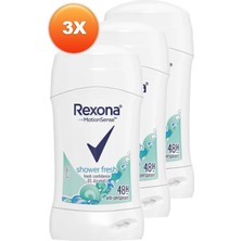 Rexona Shower Fresh Kadın Stick Deodorant 40 Ml. Üçlü Paket