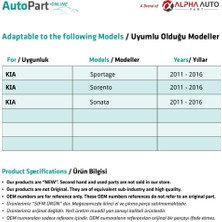 Alpha Auto Part Kia Sportage, Sorento, Sonata Için Ayna Plastik Dişli Seti