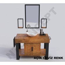 Ntconcept Arwen Ayna Çerçeveli Masif Ahşap Lavabo Dolabı HILTON(90CM)