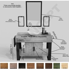 Ntconcept Arwen Ayna Çerçeveli Masif Ahşap Lavabo Dolabı HILTON(90CM)