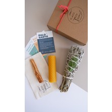 Enerji Başlangıç Seti: Palo Santo Tütsü - Balmumu Mum - Adaçayı Tütsü Demeti