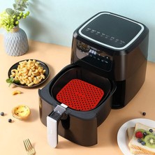 Uzaypix Xxl Airfryer Silikon Kare Pişirme Matı - 21 CMX21CM Kırmızı