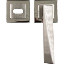 Hira Narin Kapı Kolu Lüx Kare Rozetli Nikel Saten Oda