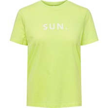 Only Bayan Yazı Baskılı Slim Fit Tişört 15291484