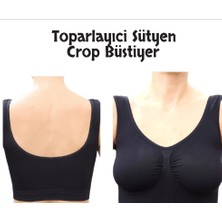 Sauna Suit Kadın Toparlayıcı Crop Korse Kalın Askılı Seamless Dikişsiz Örme Büstiyer
