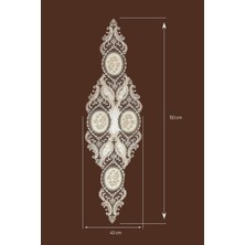 Evlen Home Collection Viceroy Fransız Dantelli Tek Runner 150X40 cm Masa Örtüsü