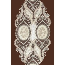 Evlen Home Collection Viceroy Fransız Dantelli Tek Runner 150X40 cm Masa Örtüsü