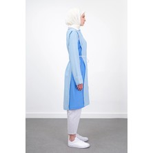 PUREVA Bel Bağcıklı Taş Işlemeli Tunik - Mavi / Buz Mavi
