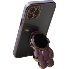 TahTicMer Apple iphone 7 Plus Uyumlu Kılıf Astronot Gizli Standlı Silikon Lazer Arkası Şeffaf Tpu