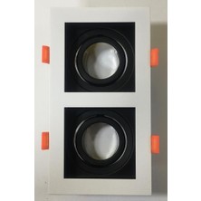 Heroled Dekoratif Beyaz-Siyah Renk 2'li Kare Kasa Boş Kaide (HL-5922)