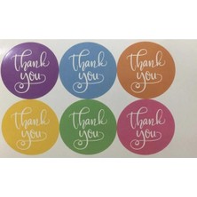Genç Girişimci Kuşe Sticker- Thank You Karışık Renkli- (4X4CM) 70 Adet
