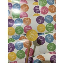 Genç Girişimci Kuşe Sticker- Thank You Karışık Renkli- (4X4CM) 70 Adet