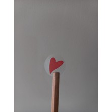 Genç Girişimci Şeffaf Sticker-Gold-Kırmızı Kalp- (2,5x2,5 Cm) 50 Adet
