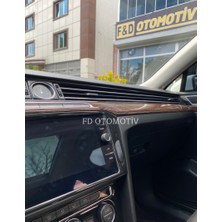 FD Otomotiv Volkswagen Passat B8 Koyu Meşe + Pianoblack Dabul Erkanlı Uyumlu Konsol Kaplama