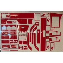 FD Otomotiv Fıat Tempra Tipo Full Set Kırmızı Renk Torpido Konsol Maun Kaplama