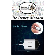 Artlantis Deney Motoru 3 Volt 1 Adet 3V - 6 V Dc Yüksek Devir Dinamo Motoru Okul Hobi Mini Motor 2 Adet Pille Çalışır