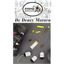 Artlantis Deney Motoru 3 Volt 1 Adet 3V - 6 V Dc Yüksek Devir Dinamo Motoru Okul Hobi Mini Motor 2 Adet Pille Çalışır