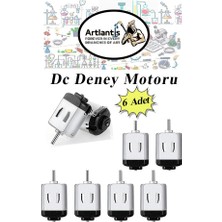 Artlantis Deney Motoru 3 Volt 6 Adet 3V - 6 V Dc Yüksek Devir Dinamo Motoru Okul Hobi Mini Motor 2 Adet Pille Çalışır