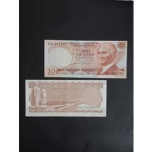 Yediotuz Digital Pazarlama D Serisi 6. Emisyon 20 Türk Lirası Eski Kağıt Para. Koleksiyon Para. Antika Para.