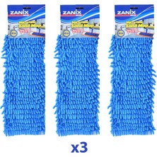 Zanix Mikrofiber Islak Kuru Nemli Makarna Şönil Palet Tablet Mop Yedeği - 40 cm 3 Adet