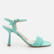 Hotiç Kadın Deri Yeşil Topuklu Sandalet