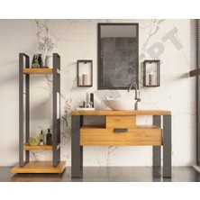 NTConcept Mina Ayna Çerçeveli Masif Ahşap Lavabo Dolabı HILTON(70CM)