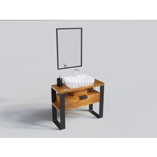 NTConcept Mina Ayna Çerçeveli Masif Ahşap Lavabo Dolabı HILTON(70CM)
