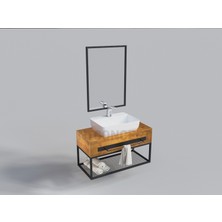 NTConcept Artes Ayna Çerçeveli Masif Ahşap Lavabo Dolabı HILTON(90CM)
