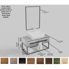 NTConcept Artes Ayna Çerçeveli Masif Ahşap Lavabo Dolabı HILTON(90CM)