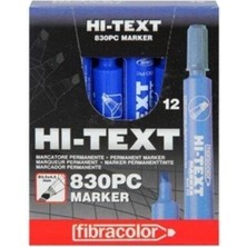 Hi-Text Hı-Text Permanent M. Kesik Uçlu Mavi 830PC 12'li