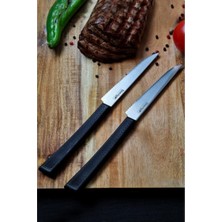 Stevig 2'li Slim Steak Biftek Bıçağı Siyah 12 cm ST-400.007