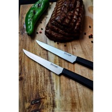 Stevig 2'li Slim Steak Biftek Bıçağı Siyah 12 cm ST-400.007