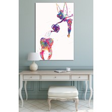 Morfil Sanat Atölyesi Diş Doktorlarına Hastanelere Özel Suluboya Efektli Diş Perisi Kanvas Tablo (8 Farklı Ölçü)