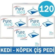 Pure Med  60X90 cm Kedi Köpek Çiş Pedi 30'lu x 4 Paket (120 Adet)