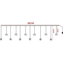 1001 LED 100 Kar Tanesi Perde LED 8 Fonksiyonlu