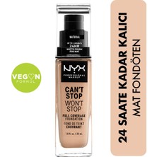 Nyx Professional Makeup Fondöten - Can't Stop Won't Stop Full Coverage Foundation 07 Natural 30 ml 800897157234