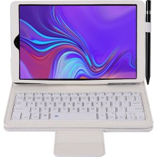 ZH Store Galaxy Tab A 10.1(2019)IÇIN SA510 Klavye+Pu Kılıf Beyaz (Yurt Dışından)