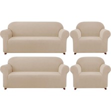 Elgeyar Likrali Koltuk, Kanepe, Çekyat Örtüsü Lastikli, Pitikare Desen3+3+1+1