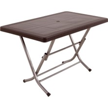 Mandella 70 x 120 Zeugma Rattan Masa (Katlanır Metal Ayak)