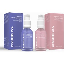 Cream Co. Nemlendirici Pürüzsüzleştirici Yenileyici Canlandırıcı Gündüz Gece Besleyici İkili (AHA + BHA + Hyaluronic Acid + Peptide +Niacinamide + Caffeine)