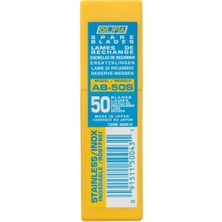 Olfa AB-50S Standart Dar Paslanmaz Maket Bıçağı Yedeği (50 Li) Olfa