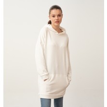 Nors Frig Kapüşonlu Tunik Sweatshirt Ekru