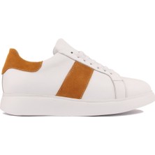 Sail Lakers - Beyaz Deri, Turuncu Süet Erkek Sneaker