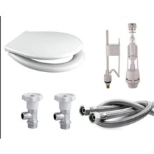 EC Shop Hay Armatür Klozet Iç Takım+Taharet Musluk+Klozet Kapağı+Flex Gold Içtakım-Hay Musluk-Özbest