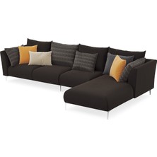 Enza Home Mayfair Köşe Koltuk Kombinasyon 2 - Kahve Antrasit