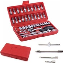 Işgör Asafyapı 46 Parça Lokma Takımı 1/4 Mini Lokma Seti 12MM Lokma Tornavida 1 Adet Soma Dekopej Bıcagı Lokma Seti 46 Parca 12MM Tornavida