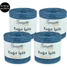 Kağıt Ip 4'lü Kot Mavi El Örgü Ipliği
