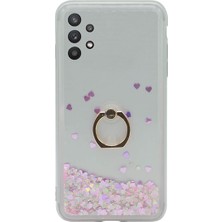 Samsung A32 ile Uyumlu Sulu Yüzüklü Şeffaf Kılıf