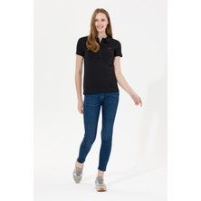 U.S. Polo Assn. Kadın Siyah Basic T-Shirt 50266348-VR046